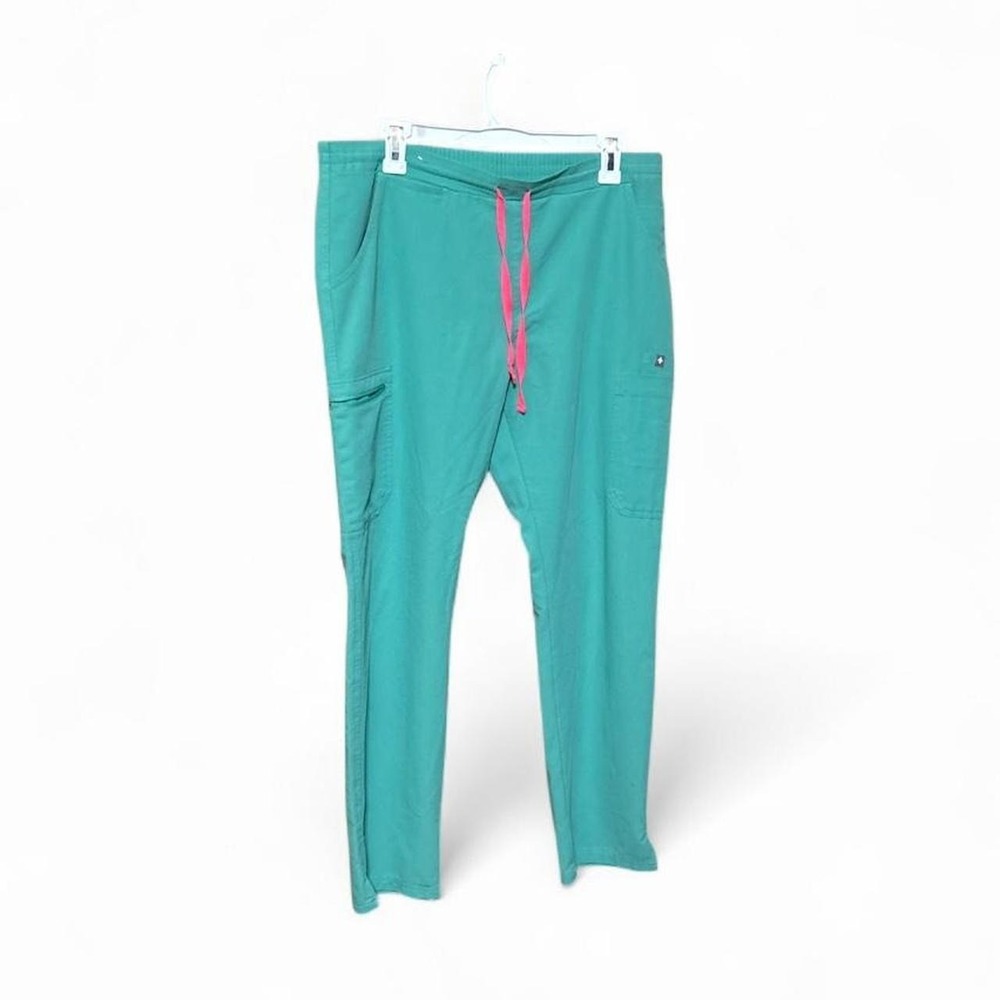 FIGS Yola High-Rise Slim Scrub Pants - Medium - Lagoon (mint teal green)